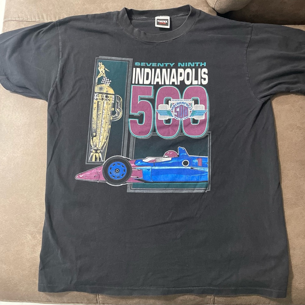 Vintage Indianapolis 500 T Shirt Mens XL Black Racing Indy Speedway